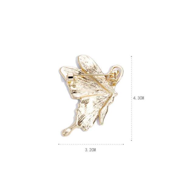 Enamel Painted Butterfly Brooch with Rhinestones – Elegant Insect Pin