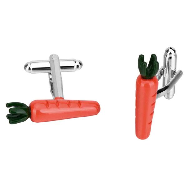 Carrot-Shaped Copper Cufflinks