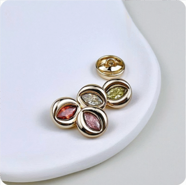 11mm Evil Eye Thin Eye Zircon Metal Button for Women Blouses 20pcs - Image 2
