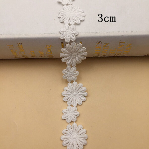 1.5-4cm White Cotton Floral Embroidered Lace Trim 10 Yards - Image 17