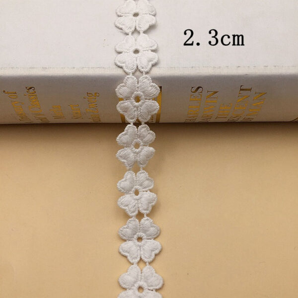 1.5-4cm White Cotton Floral Embroidered Lace Trim 10 Yards - Image 15