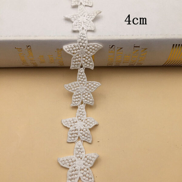1.5-4cm White Cotton Floral Embroidered Lace Trim 10 Yards - Image 19