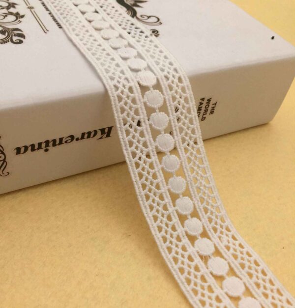 4cm Black White Milk Fiber Embroidered Lace Trim 15 Yards