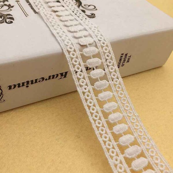 4cm Black White Milk Fiber Embroidered Lace Trim 15 Yards