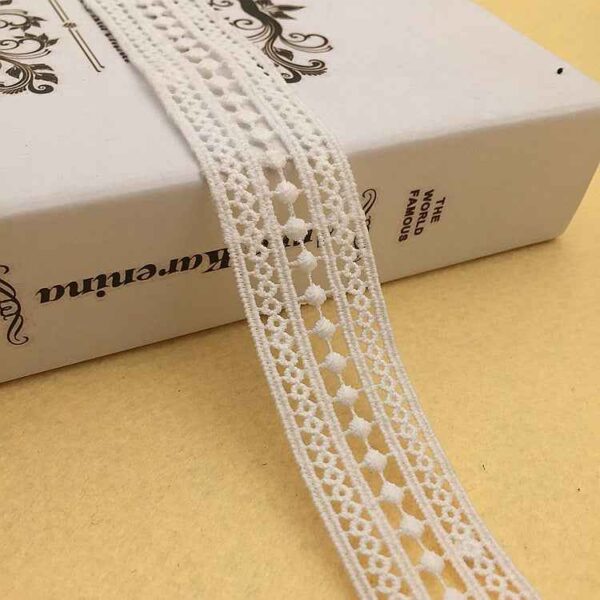 4cm Black White Milk Fiber Embroidered Lace Trim 15 Yards