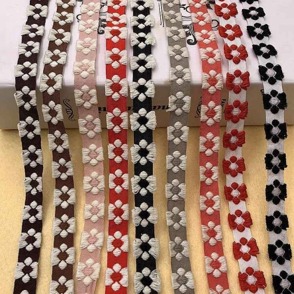 1.5cm Ethnic Jacquard Lace Trim – 40 Yards