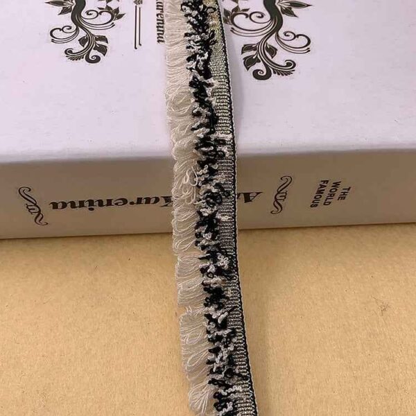 2CM Wide Black White Fringe Lace Trim for DIY Clothing 10 Yards