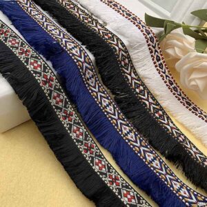 3.5CM Ethnic Jacquard Fringe Lace Trim Bohemian DIY Clothing 10 Yards