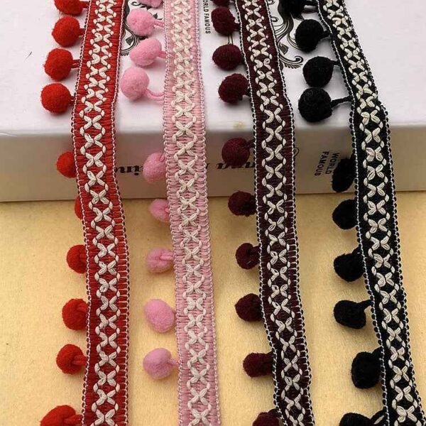 1.5cm Pom-Pom Trim for Clothing & Home Décor – 10 Yards