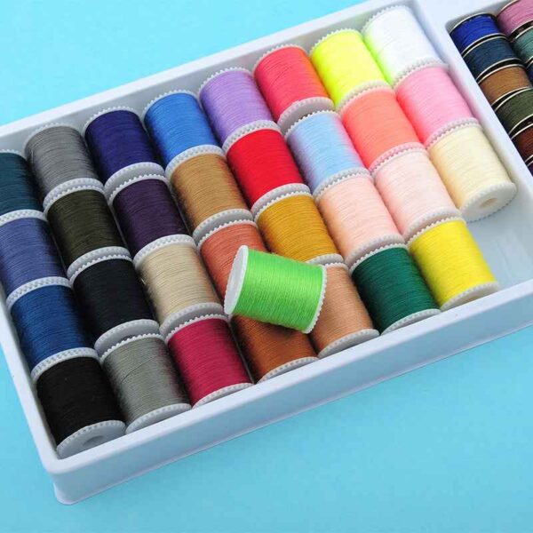 60Pcs Polyester Mini Bobbins and Sewing Thread Spools