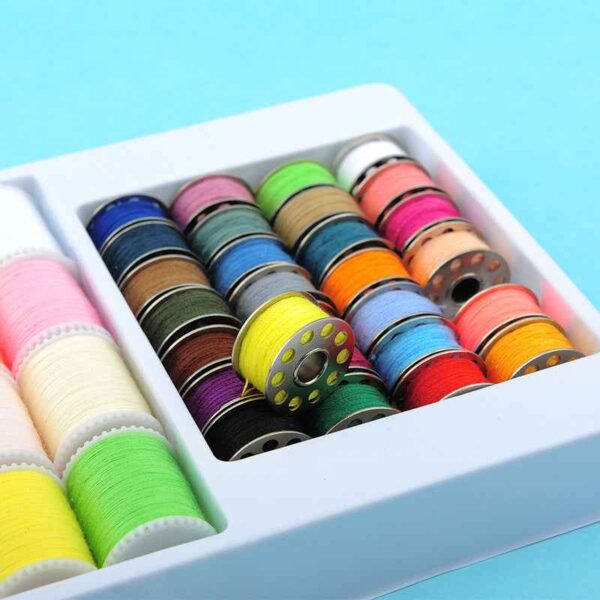 60Pcs Polyester Mini Bobbins and Sewing Thread Spools