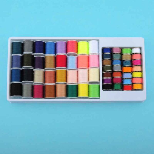 60Pcs Polyester Mini Bobbins and Sewing Thread Spools