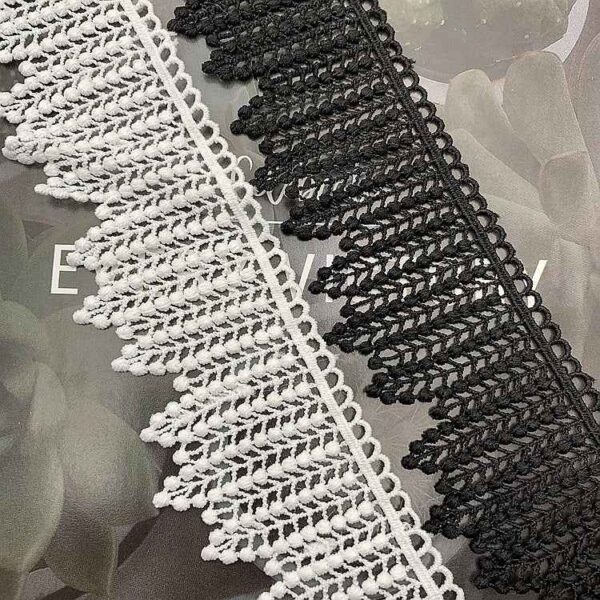 5.5cm Milk Silk Water-Soluble Leaf Embroidery Lace Trim – 10 Yards