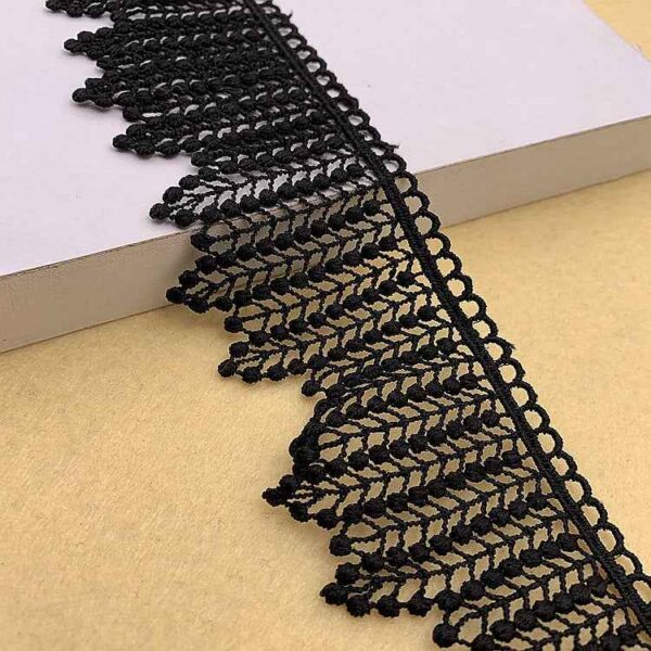 5.5cm Milk Silk Water-Soluble Leaf Embroidery Lace Trim – 10 Yards