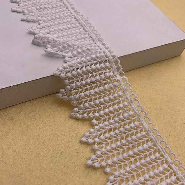 5.5cm Milk Silk Water-Soluble Leaf Embroidery Lace Trim – 10 Yards