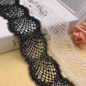 6.5cm Milk Fiber Wave Double-Side Mesh Lace Trim – 10 Yards