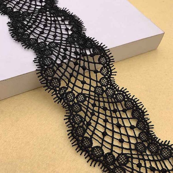 6.5cm Milk Fiber Wave Double-Side Mesh Lace Trim – 10 Yards