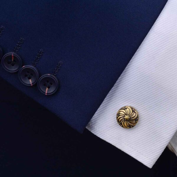 Round Antique Bronze Cufflinks for Men