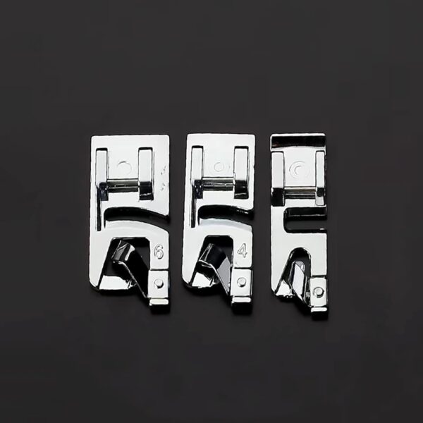 3 Pieces Narrow Rolled Hem Presser Foot Set (3mm, 4mm, 6mm) - Image 2