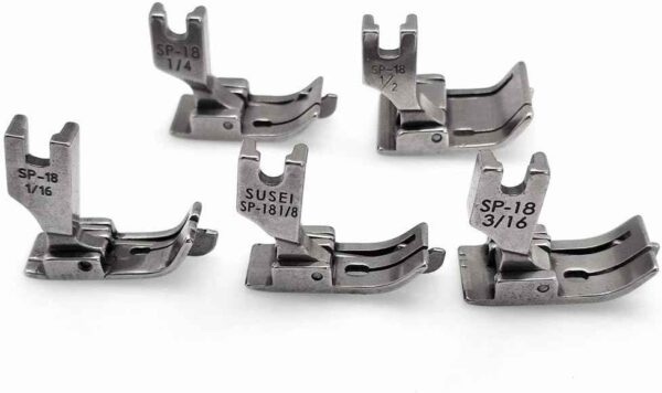 5 Size Industrial Sewing Machine Hinged Presser Foot with Right Guide