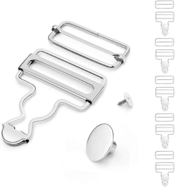 12 Sets Metal Overalls Buckles Buttons for Jeans Suspender