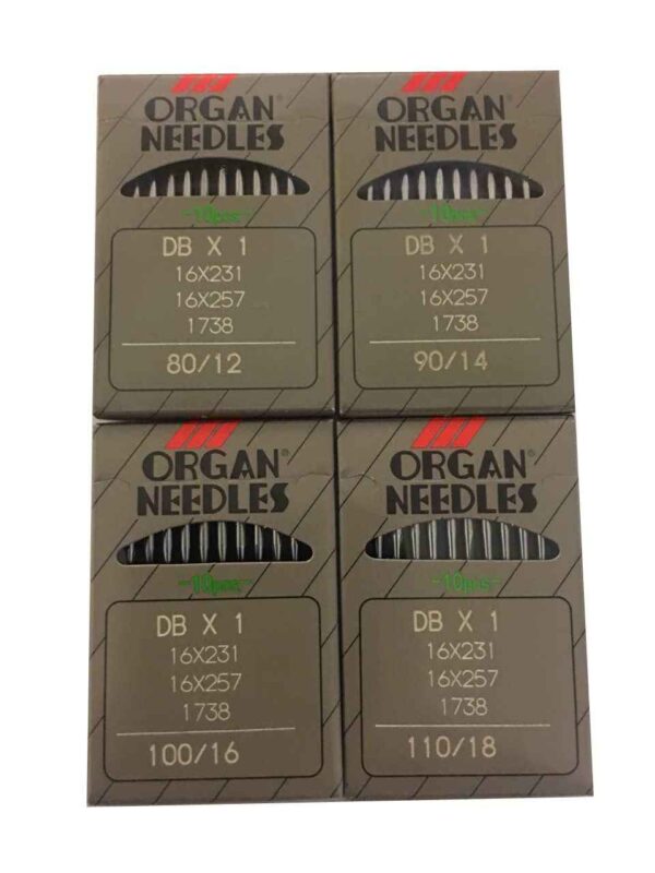 40PCS Organ DBx1 Industrial Needle 16x257 (Sizes 12,14,16,18)