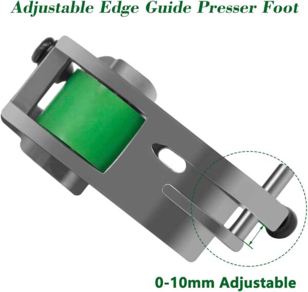 Q5 Multi-Uses Adjustable Edge Guide Roller Hem Presser Foot 0.1-10mm