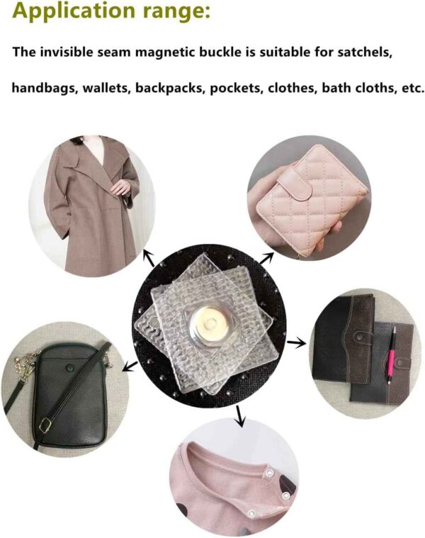 30 Pairs Hidden Sew PVC Magnetic Snap Buttons Fastener
