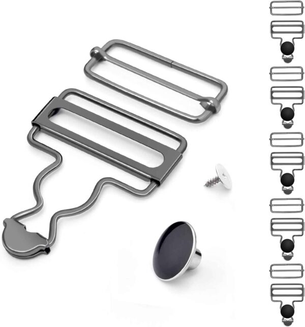 12 Sets Metal Overalls Buckles Buttons for Jeans Suspender