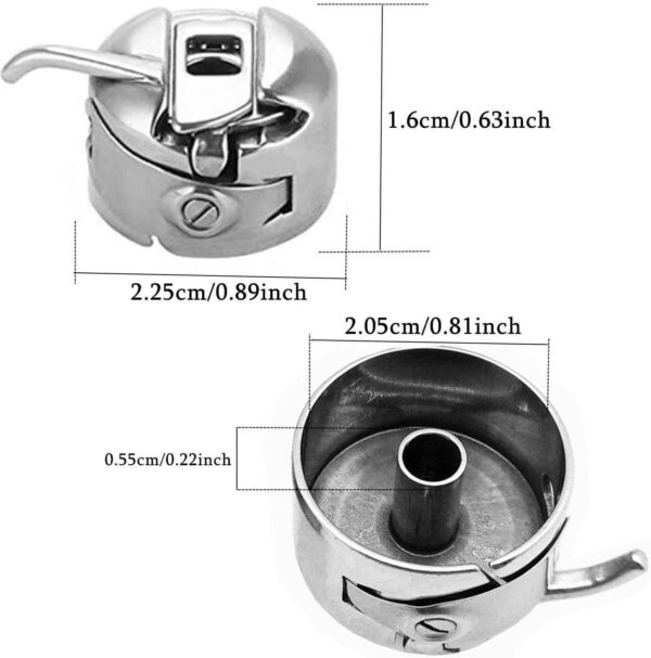2 Pieces Bobbin Case with 20 Pieces Sewing Machine Metal Bobbins