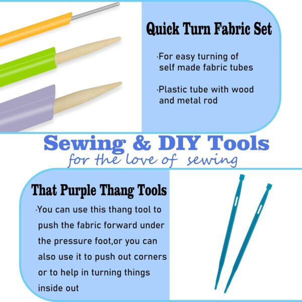 8pcs Quick Turn Fabric & That Purple Thang Sewing Tools Set - Image 2