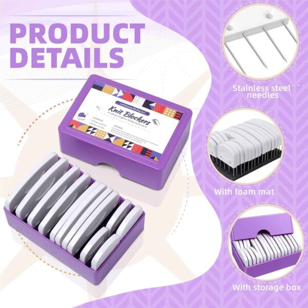 20Pcs Knit Blocking Pins Blockers Combs Kits