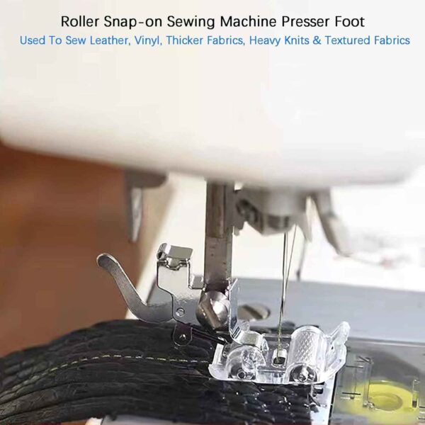 4 Pack Roller and Non-Stick Zigzag Teflon Sewing Machine Presser Foot