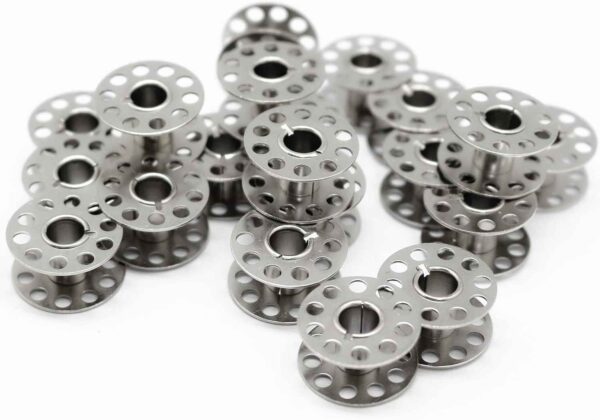 2 Pieces Bobbin Case with 20 Pieces Sewing Machine Metal Bobbins