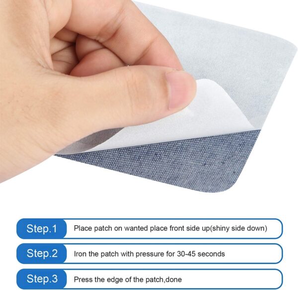 4.9 Inch Iron on Denim Patches Repair Kit for Clothes Jeans Jackets 30PCS - Image 2