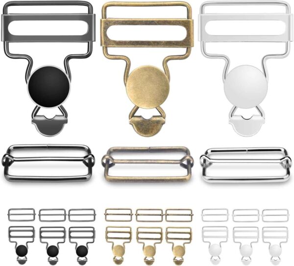 12 Sets Metal Overalls Buckles Buttons for Jeans Suspender