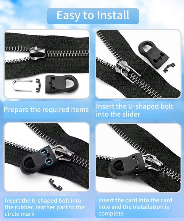 40pcs Universal Zipper Replacement Kit Removable Pulls - Image 6