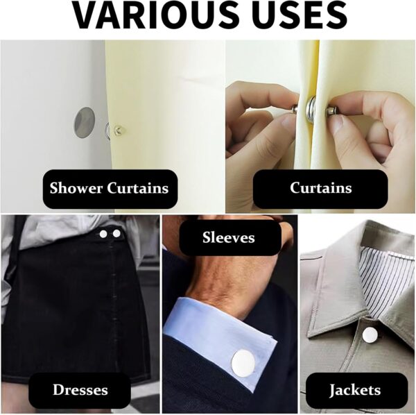 20 Pairs Curtain Magnets Magnetic Curtain Clips Buttons - Image 5