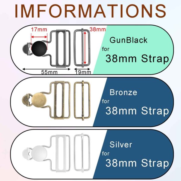12 Sets Metal Overalls Buckles Buttons for Jeans Suspender