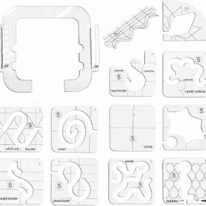 13 Pieces Free Motion Quilting Template with Quilting Frame