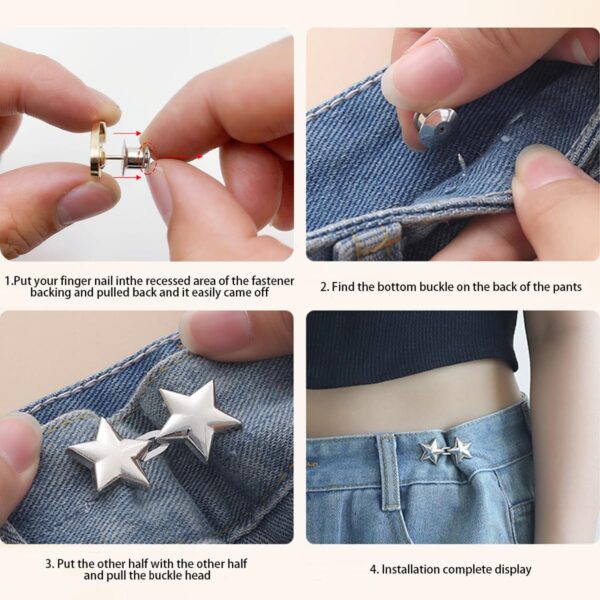 12 Set Star Adjustable No Sewing Required Stud Buttons - Image 5