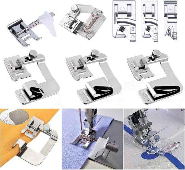 Sewing Hemming Set 6Pcs Wide Narrow Rolled Hem Presser Feet