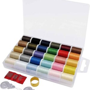 Polyester Sewing Thread Set - 30 Assorted Colors, 50 Yards