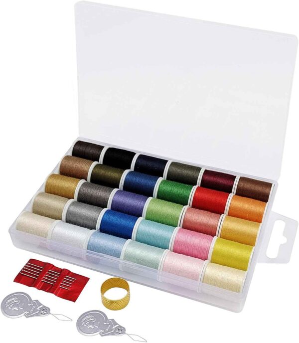 Polyester Sewing Thread Set - 30 Assorted Colors, 50 Yards
