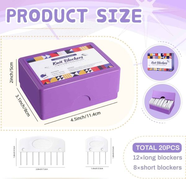 20Pcs Knit Blocking Pins Blockers Combs Kits
