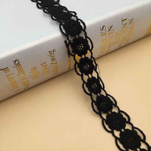 1.5-2.5cm Milk Silk Embroidered Lace Trim for Women’s Fashion 10 Yards