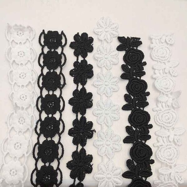 1.5-2.5cm Milk Silk Embroidered Lace Trim for Women’s Fashion 10 Yards