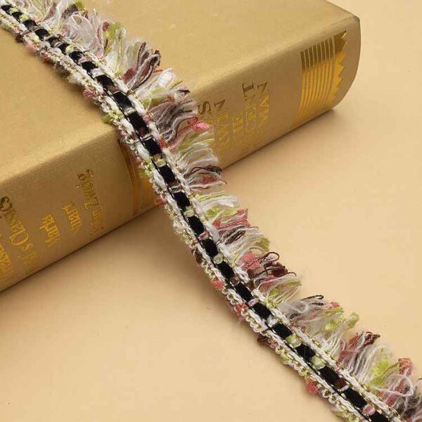 2.5CM Wide Fringe Trim Gold/Silver Woven Ribbon 10 Yards