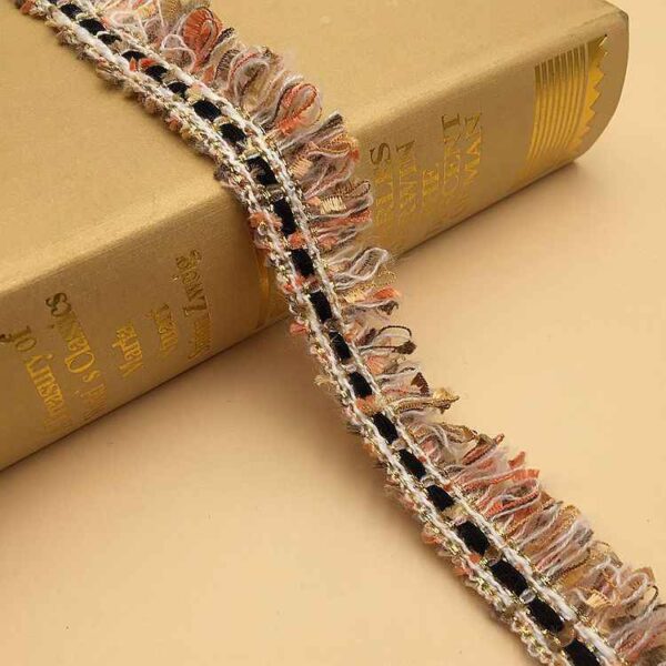 2.5CM Wide Fringe Trim Gold/Silver Woven Ribbon 10 Yards