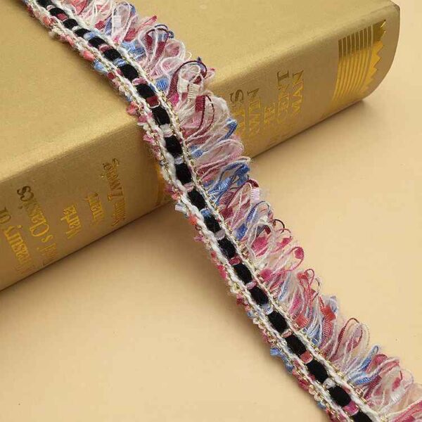 2.5CM Wide Fringe Trim Gold/Silver Woven Ribbon 10 Yards